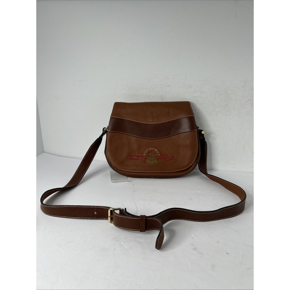 Pourchet Vintage  Paris Purse Crossbody Leather Saddle Bag Purse